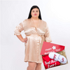 Mother’s Day gift Satin Customized robe + slippers