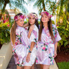 Floral Peacocks Plus size Lavander Bridesmaid Kimono Robes