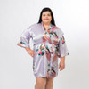 Floral Peacocks Plus size Lavander Bridesmaid Kimono Robes