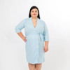 Cotton Waffle Long Baby Blue Customized Robes