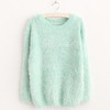 Mohair Pullove Autumn Winter O Neck Sweater