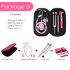 Pink Colored Stethoscope Otoscope Tuning Fork Reflex Hammer LED Penlight Torch Tool With Storage Case Kit