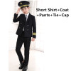 Kids Career Costume Pilot Flight Attendant Cosplay Uniforms Aircraft Captain Clothes