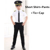 Kids Career Costume Pilot Flight Attendant Cosplay Uniforms Aircraft Captain Clothes