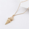 Gold Colored Alloy Cowrie Shell Necklace for Women