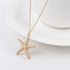 Gold Colored Alloy Cowrie Shell Necklace for Women