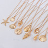 Gold Colored Alloy Cowrie Shell Necklace for Women