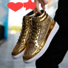 LudBA Originals® Men's Bling Bling Rich Golden Boy Hip-Pop Casual Shoes