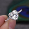 Fashion Crystal Heart Shaped Wedding Rings For Women Rose Gold Elegant Engagement Ring