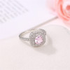 New Purple Pink Cubic Zirconia 3A White Silver Colored Wedding Ring