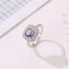 New Purple Pink Cubic Zirconia 3A White Silver Colored Wedding Ring