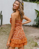 Floral print hollow mini dress