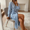 Casual V-neck Knitted Dress