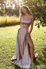 Simple Spaghetti Straps A Line Prom Dress with Split Side D272