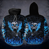 Personalized Customized Blue Flame Skull 3D Hoodie Gift For Skull Lover 3D Printed Hoodies