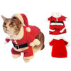 Funny Cat Costumes Santa Cosplay Pet Apparel Halloween Clothes