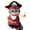 Funny Cat Costumes Pirate Cosplay Pet Apparel Halloween Clothes