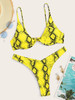 Snakeskin Underwire Top With High Cut Bikini Set