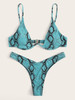 Snakeskin Underwire Top With High Cut Bikini Set