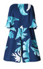 Strapless Hibiscus Print Romper With Pockets in Navy