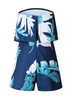 Strapless Hibiscus Print Romper With Pockets in Navy