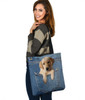 Golden Retriever Dog Jean Tote Bag Golden Retriever Dog Jean Tote Bag
