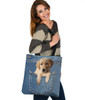 Golden Retriever Dog Jean Tote Bag Golden Retriever Dog Jean Tote Bag