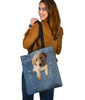 Golden Retriever Dog Jean Tote Bag Golden Retriever Dog Jean Tote Bag
