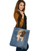 Golden Retriever Dog Jean Tote Bag Golden Retriever Dog Jean Tote Bag