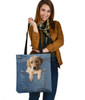 Golden Retriever Dog Jean Tote Bag Golden Retriever Dog Jean Tote Bag
