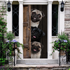 Three Pugs Cute Door Cover