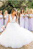 A Line Floor Length Deep V Neck Sleeveless Cheap Wedding Gown Beach Wedding Dress W151