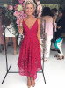 Simple Backless A Line Asymmetrical Tea Length Deep V Neck Spaghetti Straps Sleeveless Cheap Bridesmaid Dresses B202