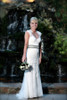 Straps Cheap Wedding Gown,Sheath Keyhole Back Sleeveless Appliques Wedding Dress W138