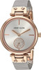 Anne Klein Women's Swarovski Crystal Accented Mesh Bracelet Gold-Tone Watch