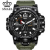 SMAEL Brand Men Sports Watches Dual Display Analog Digital LED Electronic Quartz Wristwatches Waterproof Swimming Military Watch