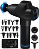 Massage Gun Deep Tissue Massager - Muscle Massage Gun Percussion Massage Gun for Athletes Percussion Massager Gun Deep Tissue Massage Gun Muscle Gun Massager Fascia Gun Black with Chrome Blue