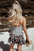 Print Spaghetti Strap Beach Boho Mini Dress