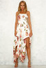 Print Spaghetti Strap Irregular Maxi Dress