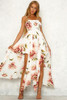 Print Spaghetti Strap Irregular Maxi Dress