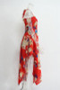 Print Spaghetti Strap Irregular Maxi Dress