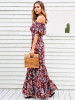 Floral Print Off Shoulder Beach Maxi Dress Floral Print Off Shoulder Beach Maxi Dress