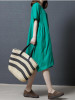 Linen Cotton Solid Color Short Sleeve Loose Dress Linen Cotton Solid Color Short Sleeve Loose Dress