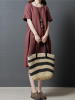 Linen Cotton Solid Color Short Sleeve Loose Dress Linen Cotton Solid Color Short Sleeve Loose Dress