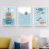 Cartoon Fish Ocean Motivational Typography Quotes Mediterranean Art Print Poster Nautical Wall Picture Canvas Painting Home Deco