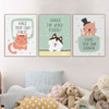 Modern Kawaii Animals Pet Cat Lion Quotes Canvas A4 Art Print Poster Nursery Wall Picture Kids Baby Room Decor Painting No Frame