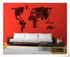 Text World map wall decal