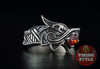 Fenrir Ring - Red Gemstone, 925 Silver