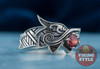 Fenrir Ring - Red Gemstone, 925 Silver