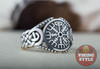 Vegvísir Ring - Endless Knot, 925 Silver